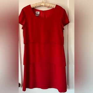 Elegant Red Layered Dress